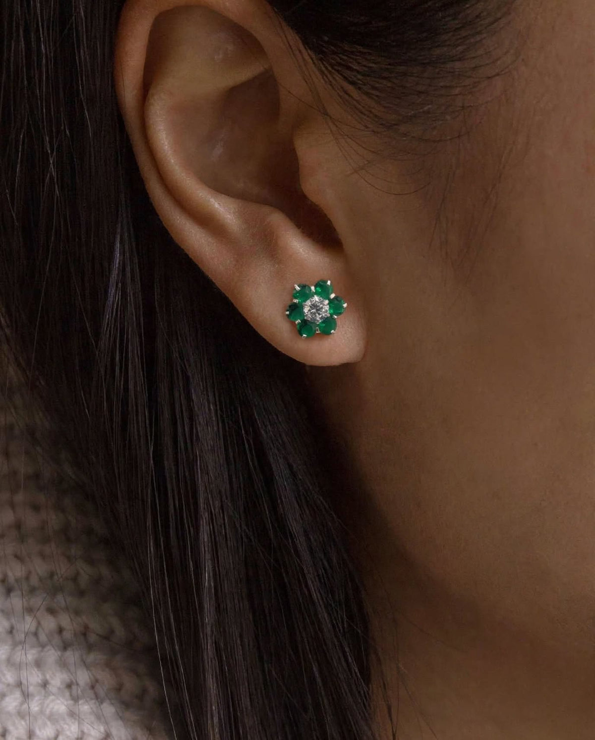 Emerald Bloom Studs
