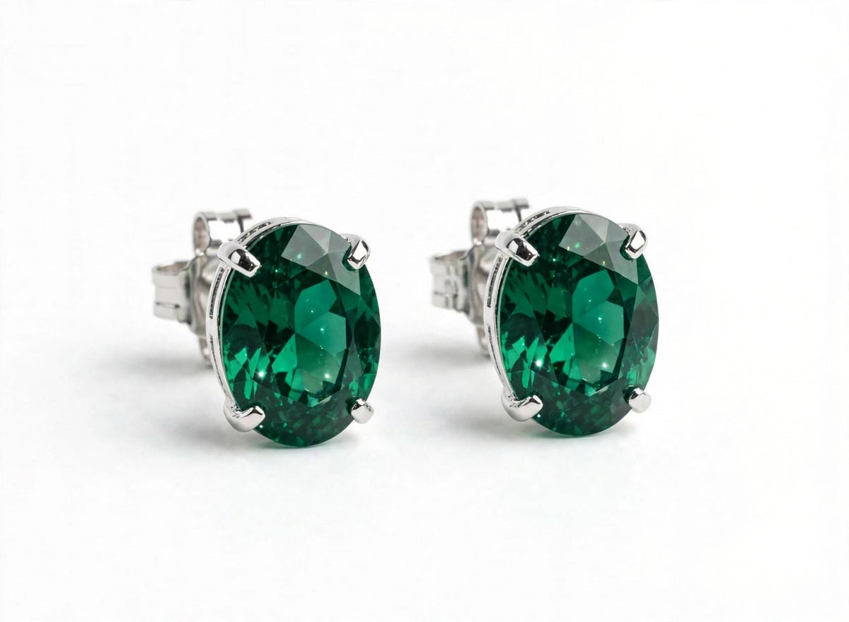 Luna Oval Crystal Studs