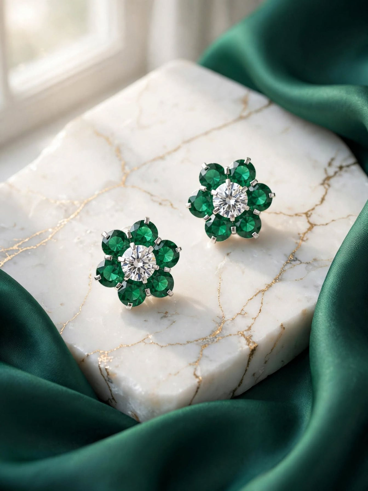 Emerald Bloom Studs