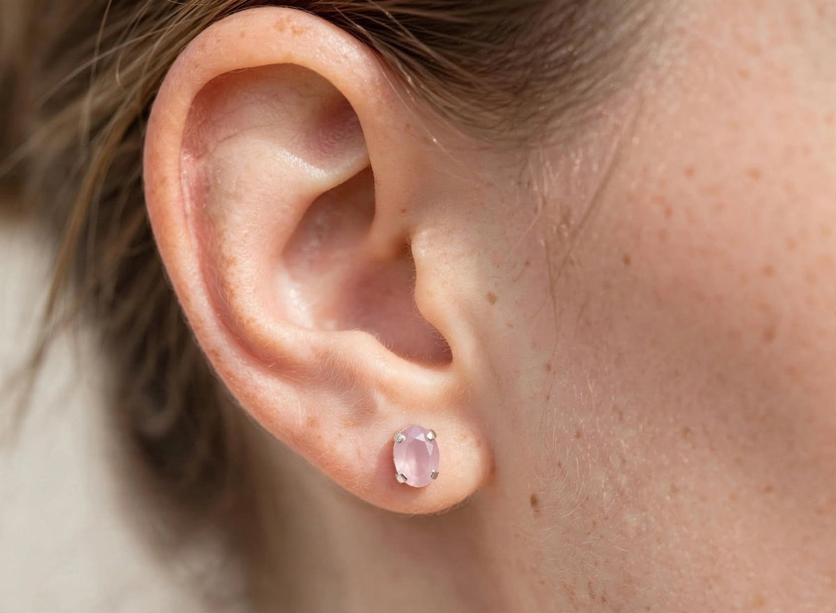 Luna Oval Crystal Studs