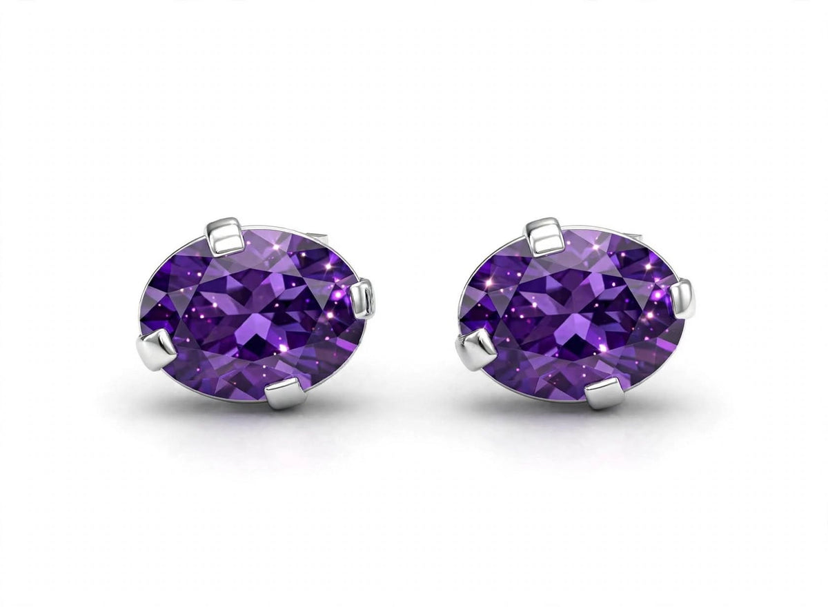 Luna Oval Crystal Studs