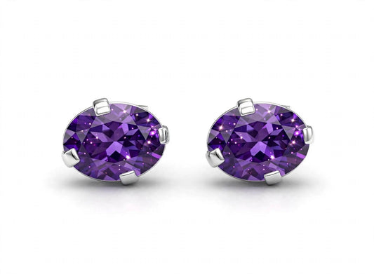 Luna Oval Crystal Studs
