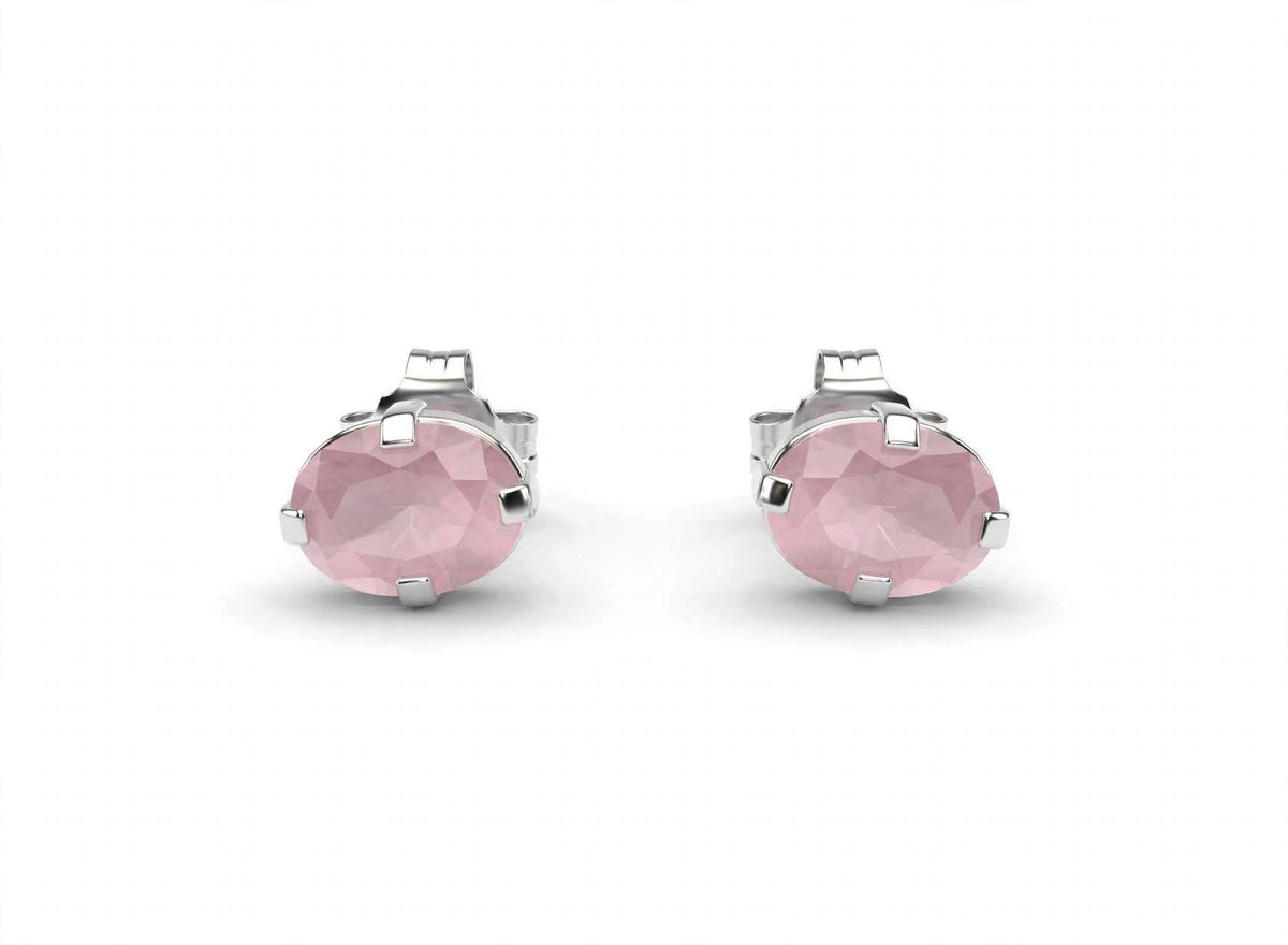 Luna Oval Crystal Studs