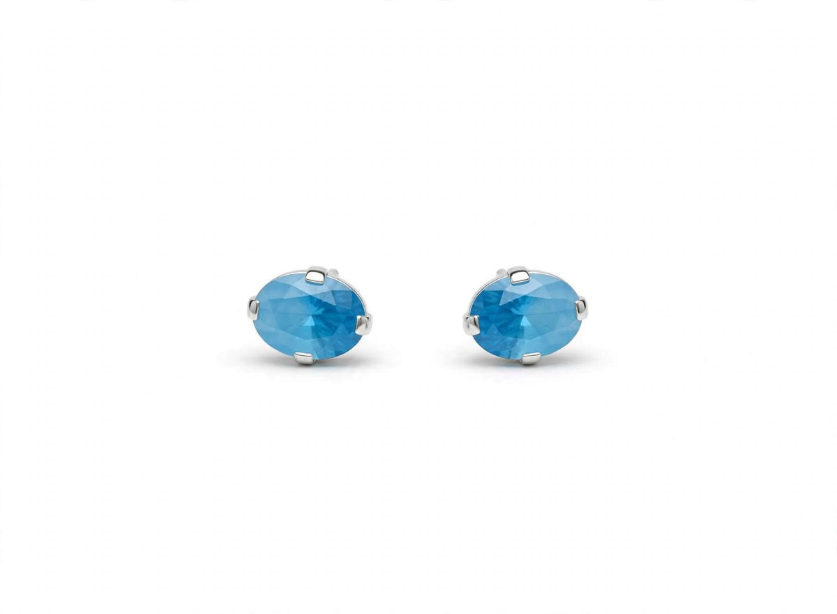 Luna Oval Crystal Studs
